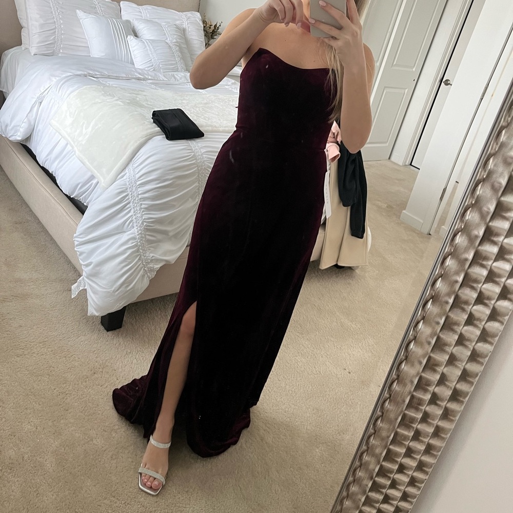 Azazie Nereda Velvet Gown - Picture 7 of 8
